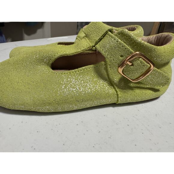 Monkey Feet Green Glitter Sparkle Mary Jane Shoes 4-5Y - Picture 3 of 9